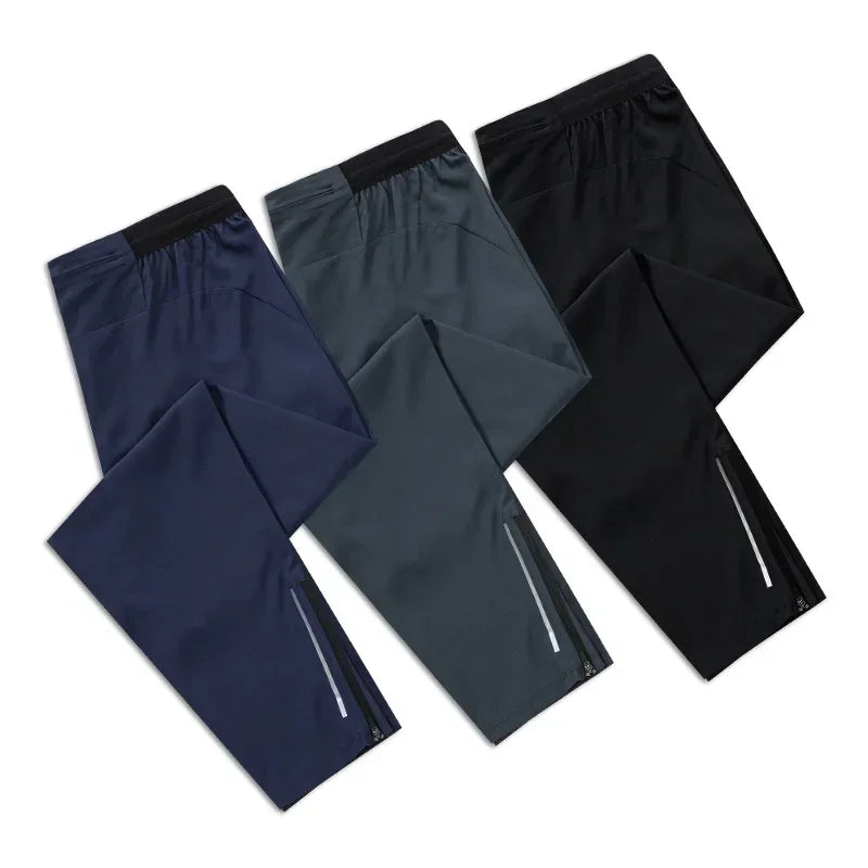 Running Pants Men's Sports Pants Loose Fit Fitness Running Skipping Rope Breathable Quick Drying Fitness Training with Waist Bag