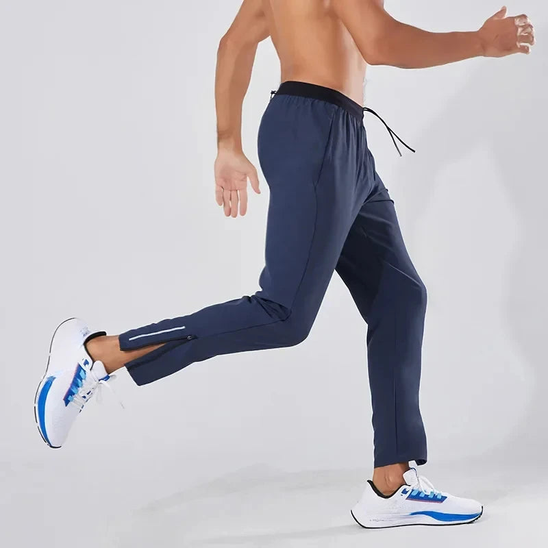 Running Pants Men's Sports Pants Loose Fit Fitness Running Skipping Rope Breathable Quick Drying Fitness Training with Waist Bag