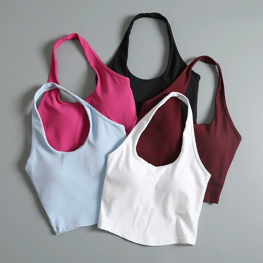 Sports Underwear for Women in Summer Running Shockproof Fitness Bra Vest Professional Training Neck Beauty Back Yoga Suit Bra
